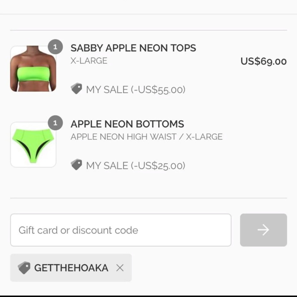 Sappy Apple Neon Hoaka Swimsuit